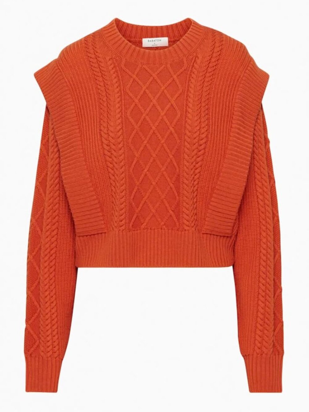 Aritzia Babaton Seek Sweater Cable-knit shoulder pad sweater